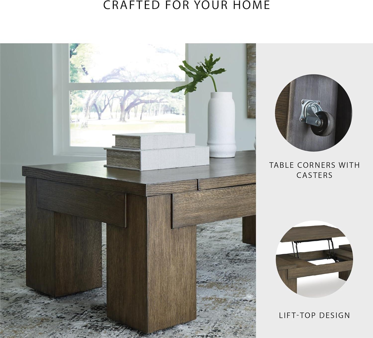 imageSignature Design by Ashley Rosswain Contemporary LiftTop Coffee Table Dark Brown