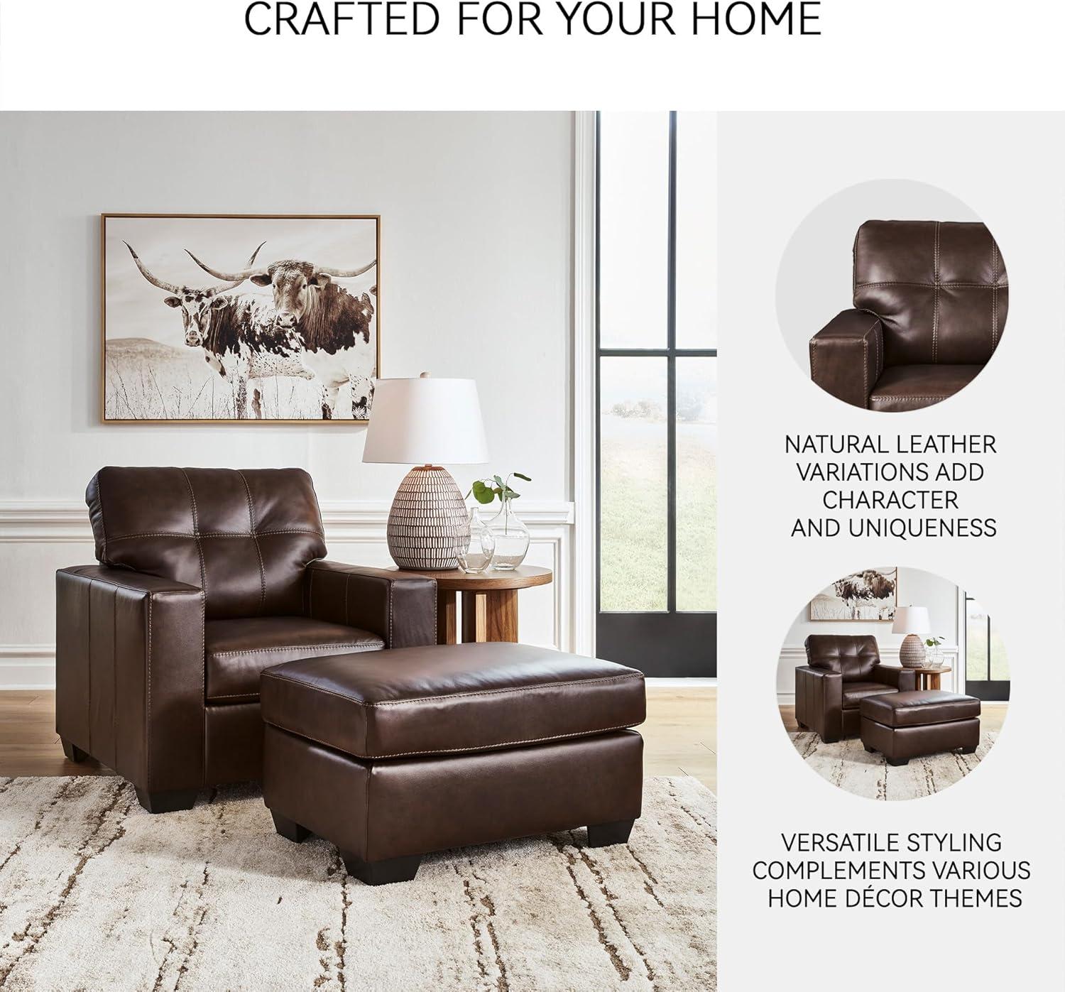 imageSignature Design by Ashley Santorine Classic Tufted Leather Match Chair Dark BrownChair