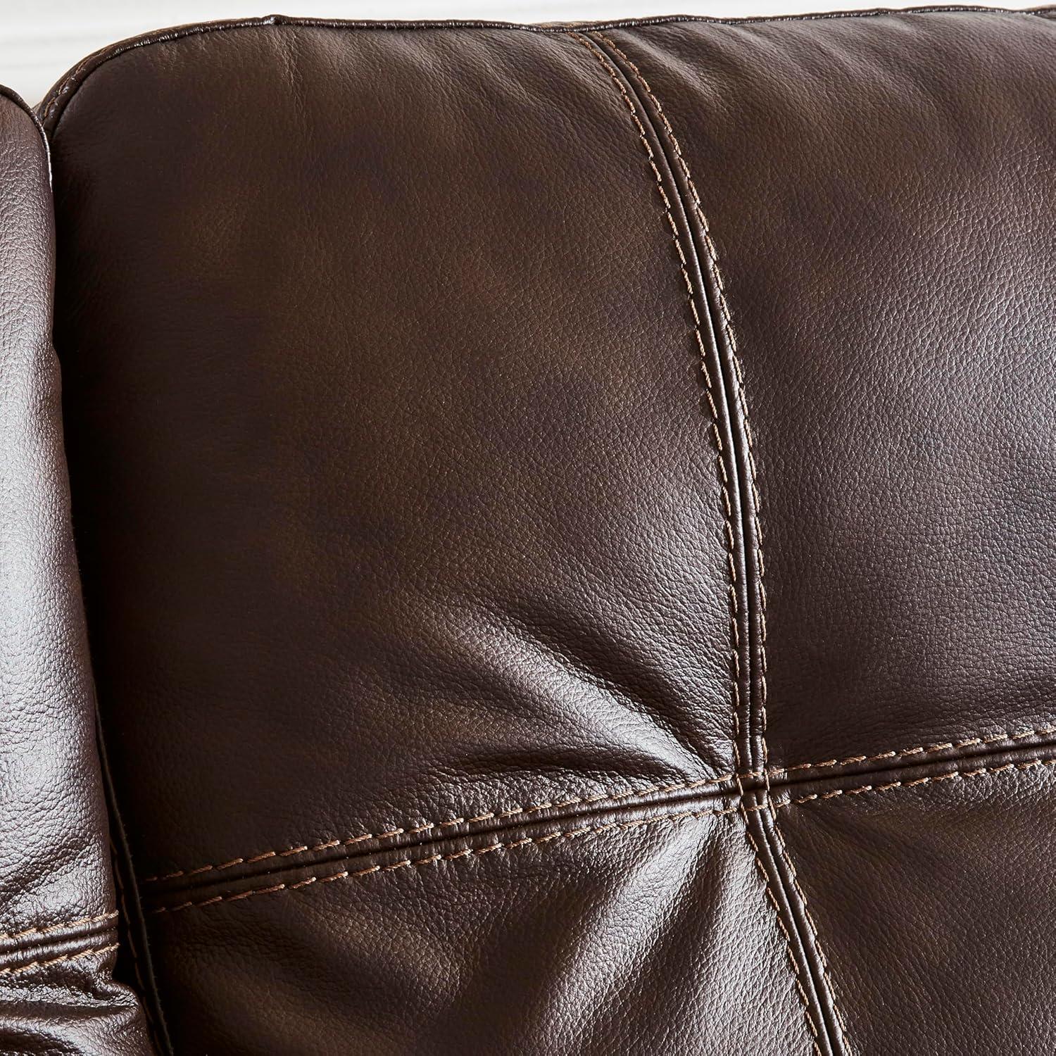 imageSignature Design by Ashley Santorine Classic Tufted Leather Match Chair Dark BrownChair