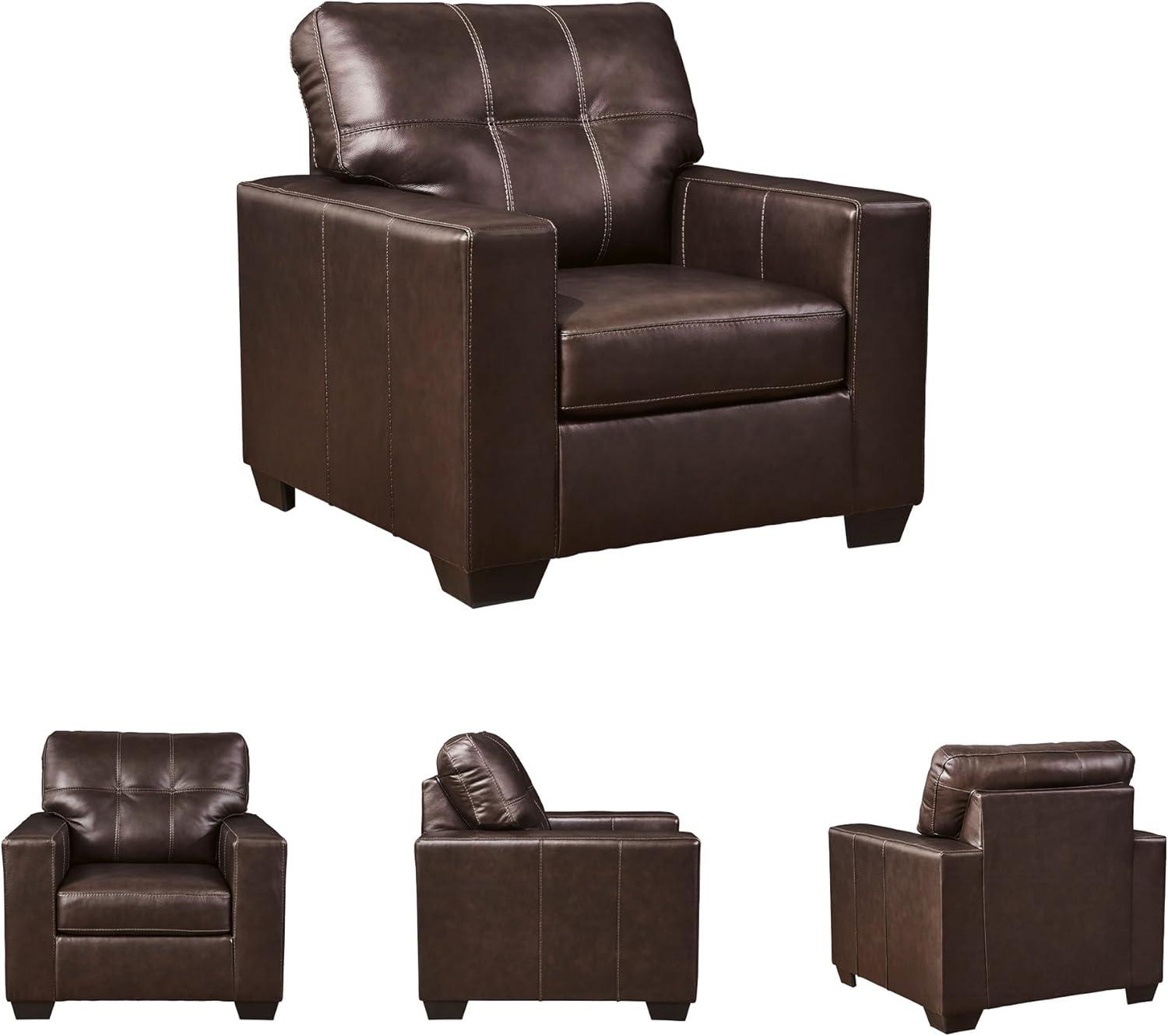 imageSignature Design by Ashley Santorine Classic Tufted Leather Match Chair Dark BrownChair