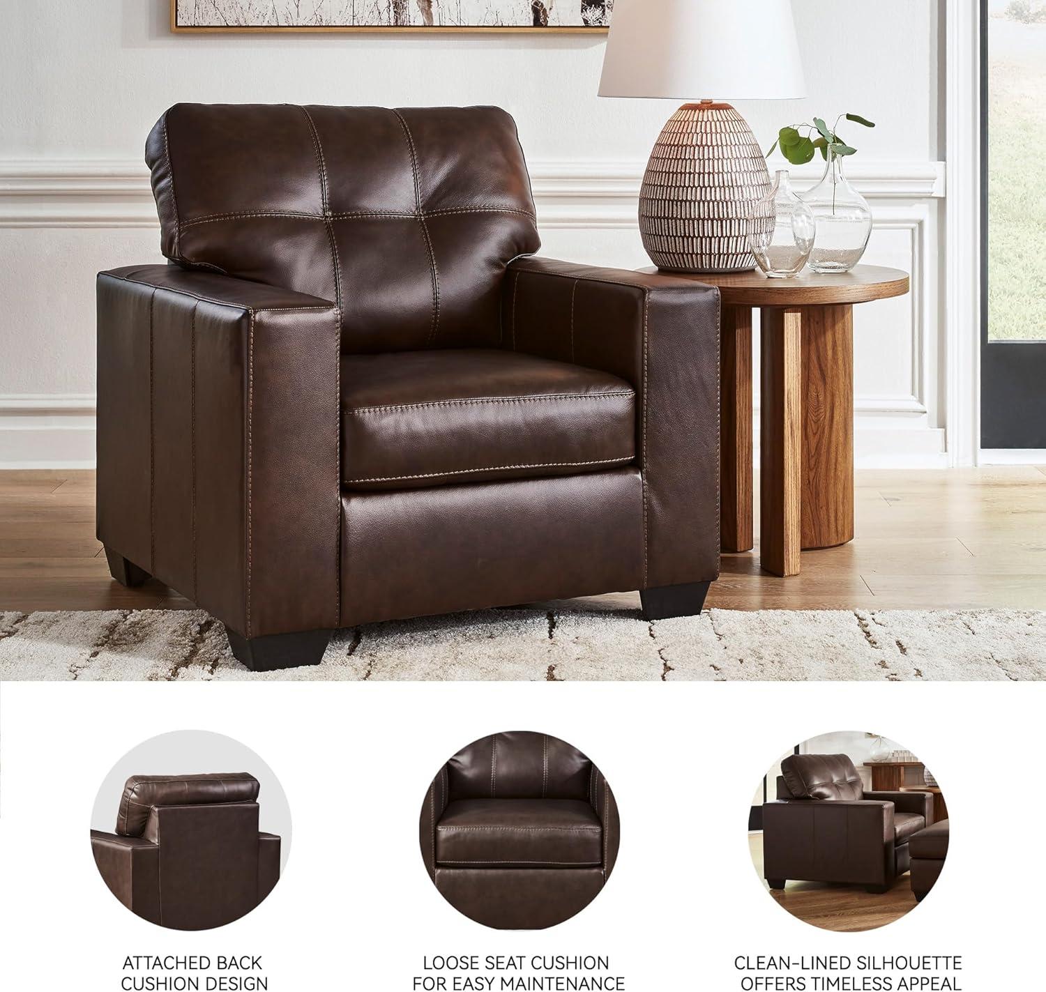 imageSignature Design by Ashley Santorine Classic Tufted Leather Match Chair Dark BrownChair