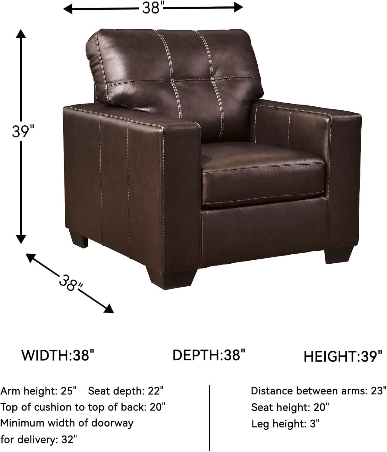 imageSignature Design by Ashley Santorine Classic Tufted Leather Match Chair Dark BrownChair
