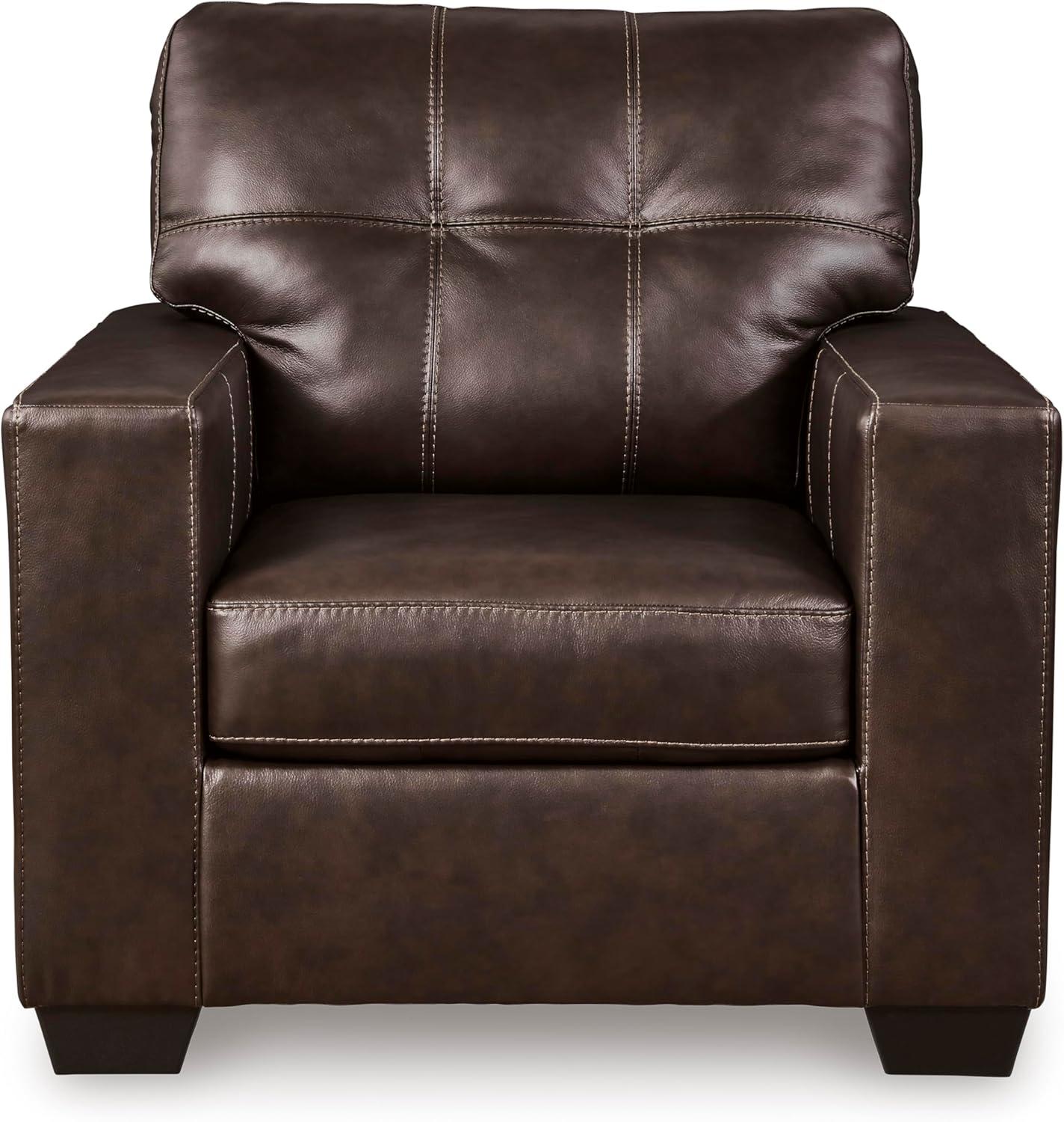 imageSignature Design by Ashley Santorine Classic Tufted Leather Match Chair Dark BrownChair