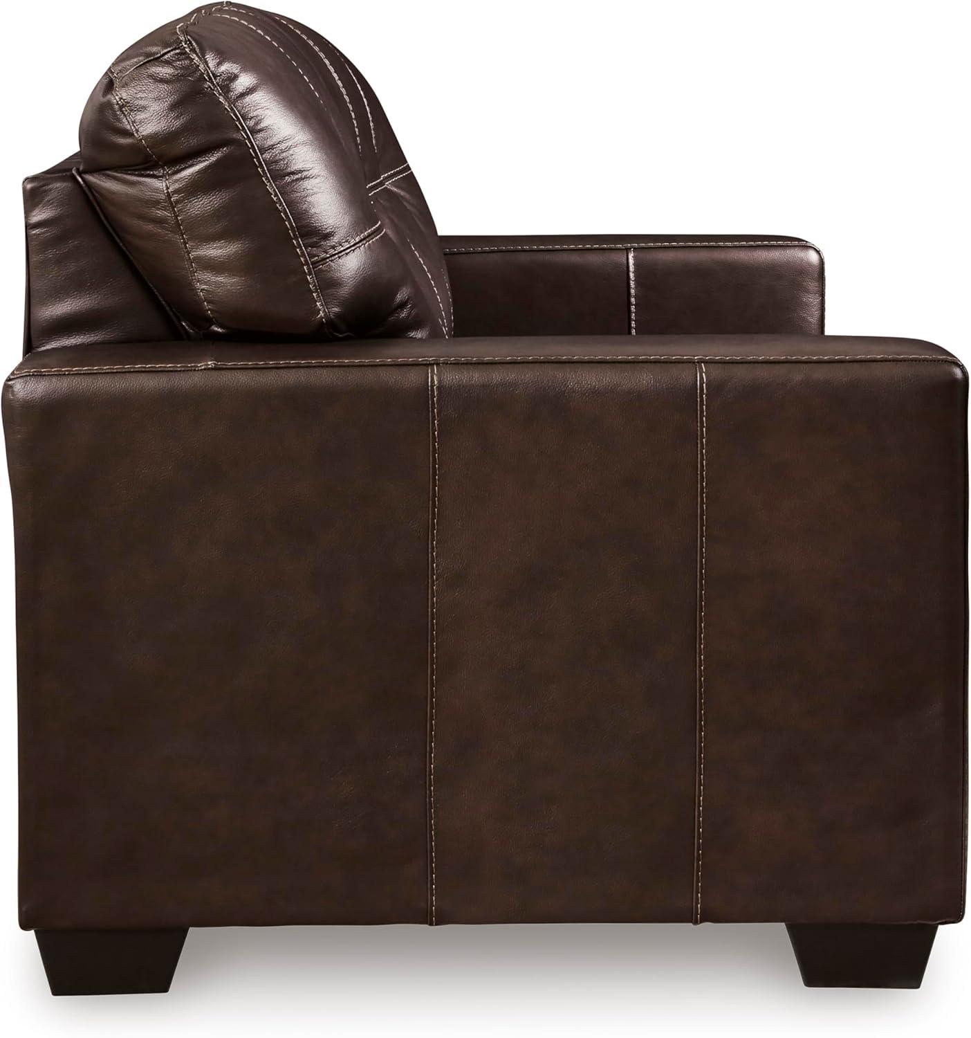 imageSignature Design by Ashley Santorine Classic Tufted Leather Match Chair Dark BrownLoveseat
