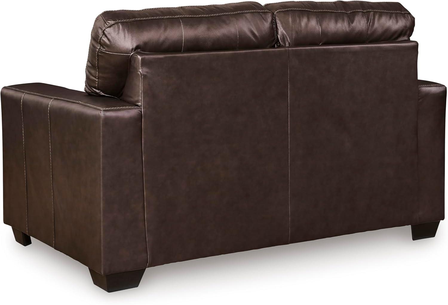 imageSignature Design by Ashley Santorine Classic Tufted Leather Match Chair Dark BrownLoveseat