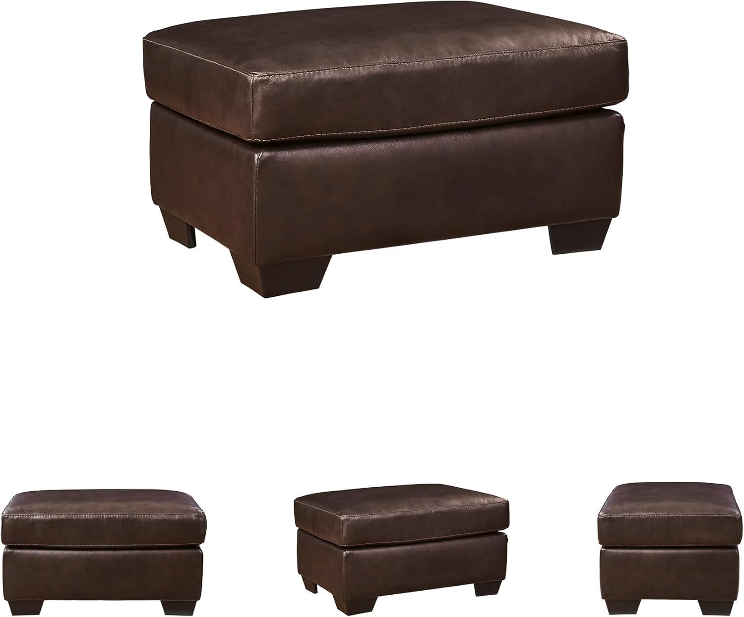 imageSignature Design by Ashley Santorine Classic Tufted Leather Match Chair Dark BrownOttoman