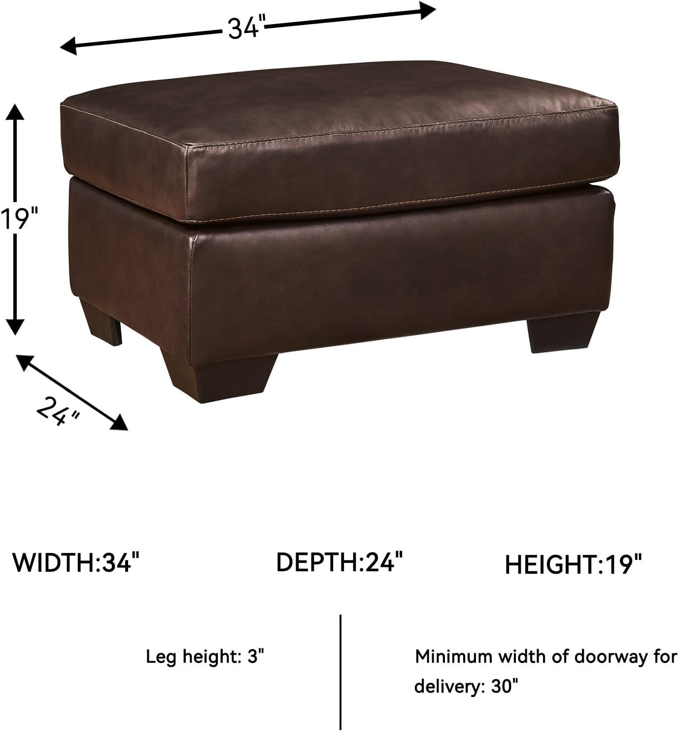imageSignature Design by Ashley Santorine Classic Tufted Leather Match Chair Dark BrownOttoman