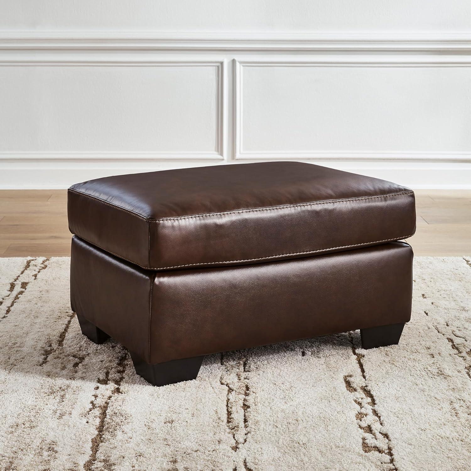 imageSignature Design by Ashley Santorine Classic Tufted Leather Match Chair Dark BrownOttoman