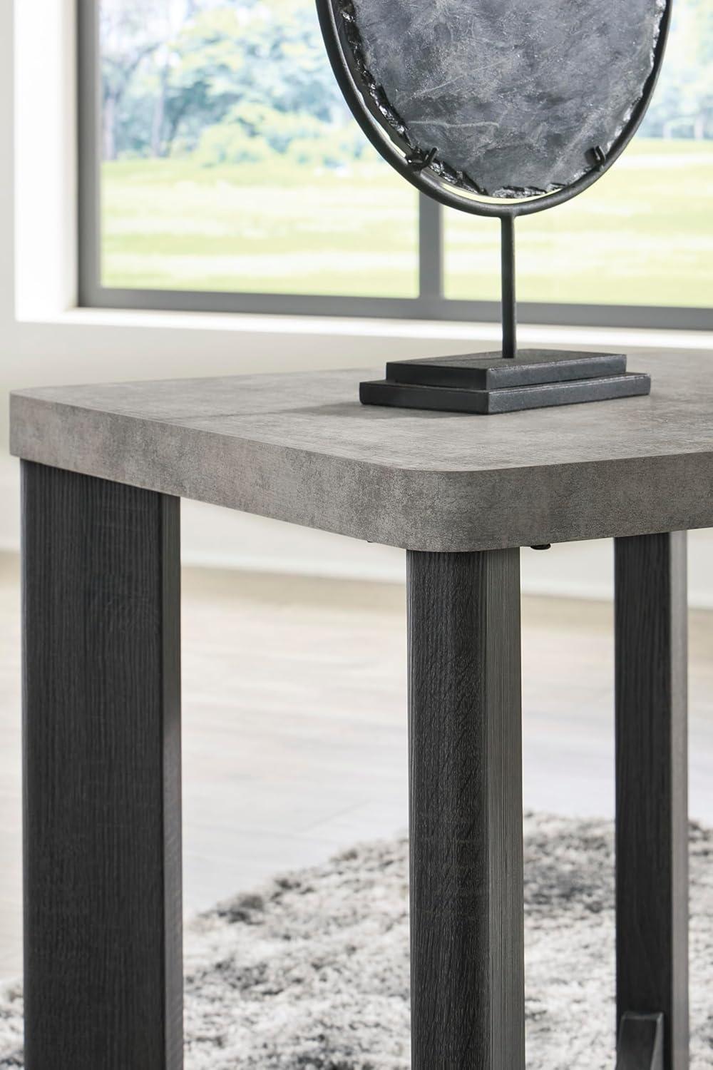 imageSignature Design by Ashley Sharstorm Modern Table Set with Faux Cement Melamine Tabletop Set of 3 Light Gray ampamp Gray