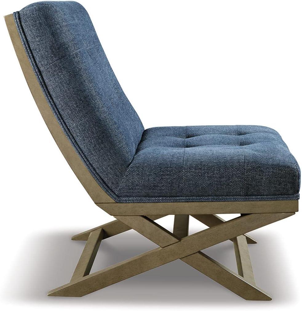 imageSignature Design by Ashley Sidewinder MidCentury Modern Faux Leather Accent Chair BrownBlue