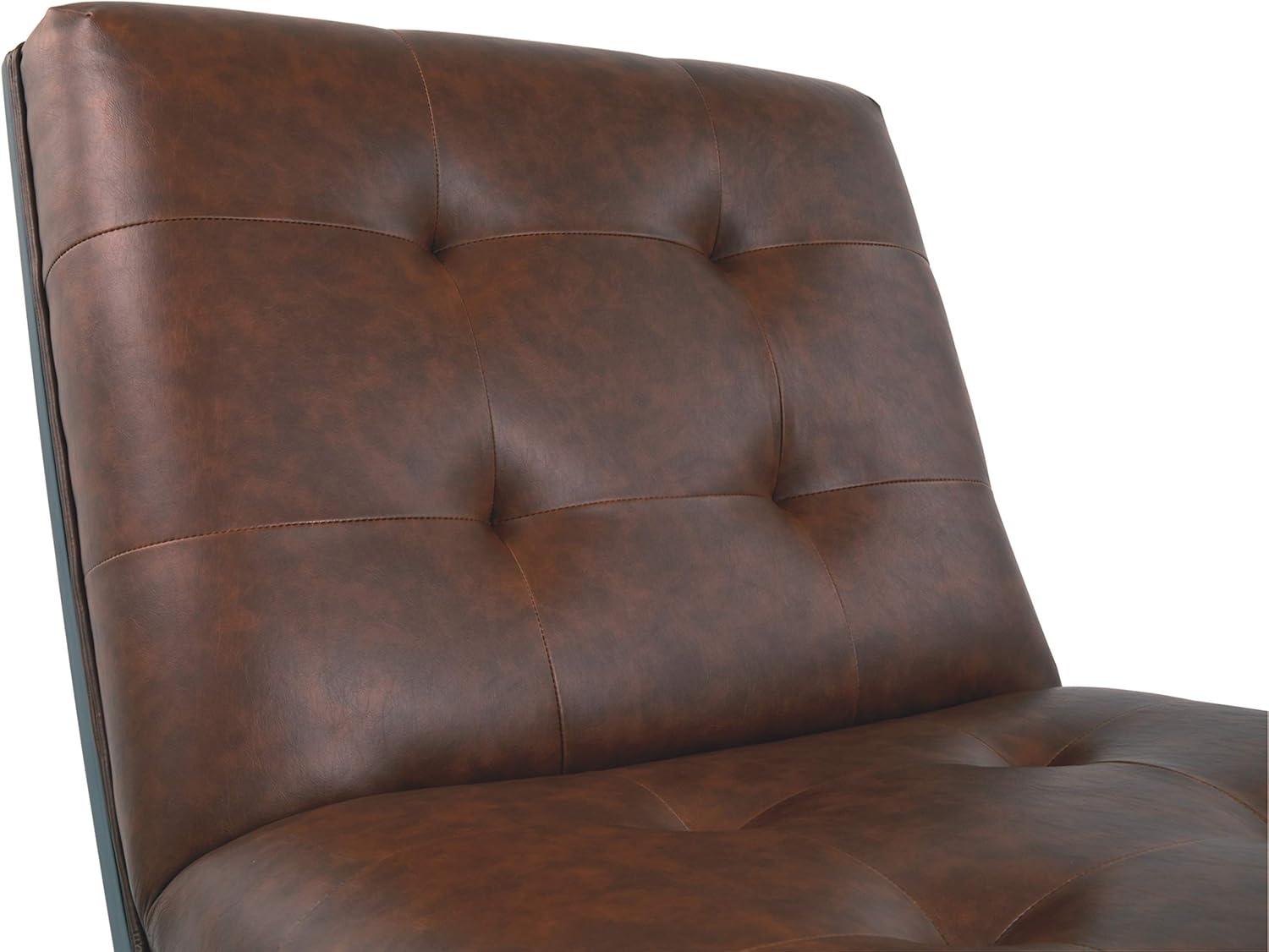 imageSignature Design by Ashley Sidewinder MidCentury Modern Faux Leather Accent Chair BrownBrown