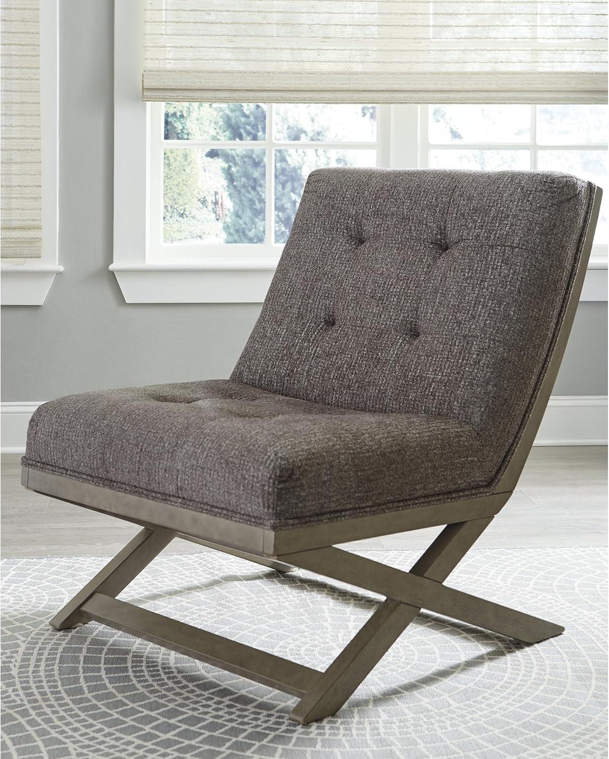imageSignature Design by Ashley Sidewinder MidCentury Modern Faux Leather Accent Chair BrownGrayish Brown