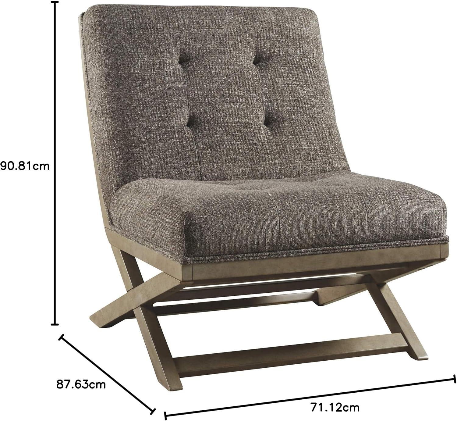 imageSignature Design by Ashley Sidewinder MidCentury Modern Faux Leather Accent Chair BrownGrayish Brown