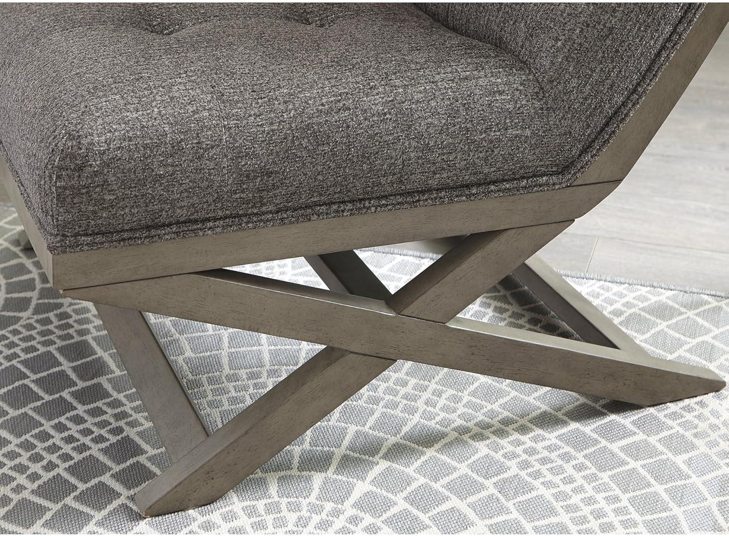 imageSignature Design by Ashley Sidewinder MidCentury Modern Faux Leather Accent Chair BrownGrayish Brown