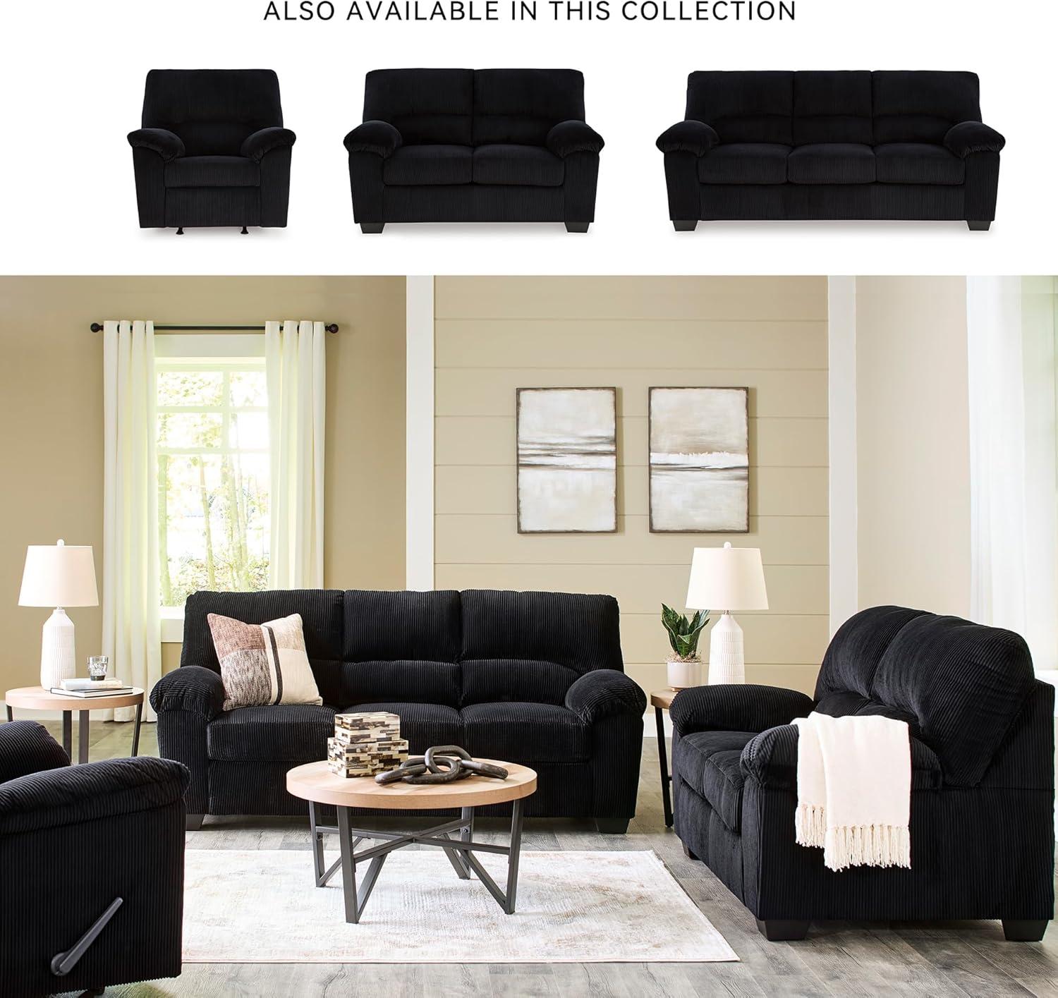 imageSignature Design by Ashley SimpleJoy Casual Manual Rocker Recliner with PillowTop Arms BlueBlack