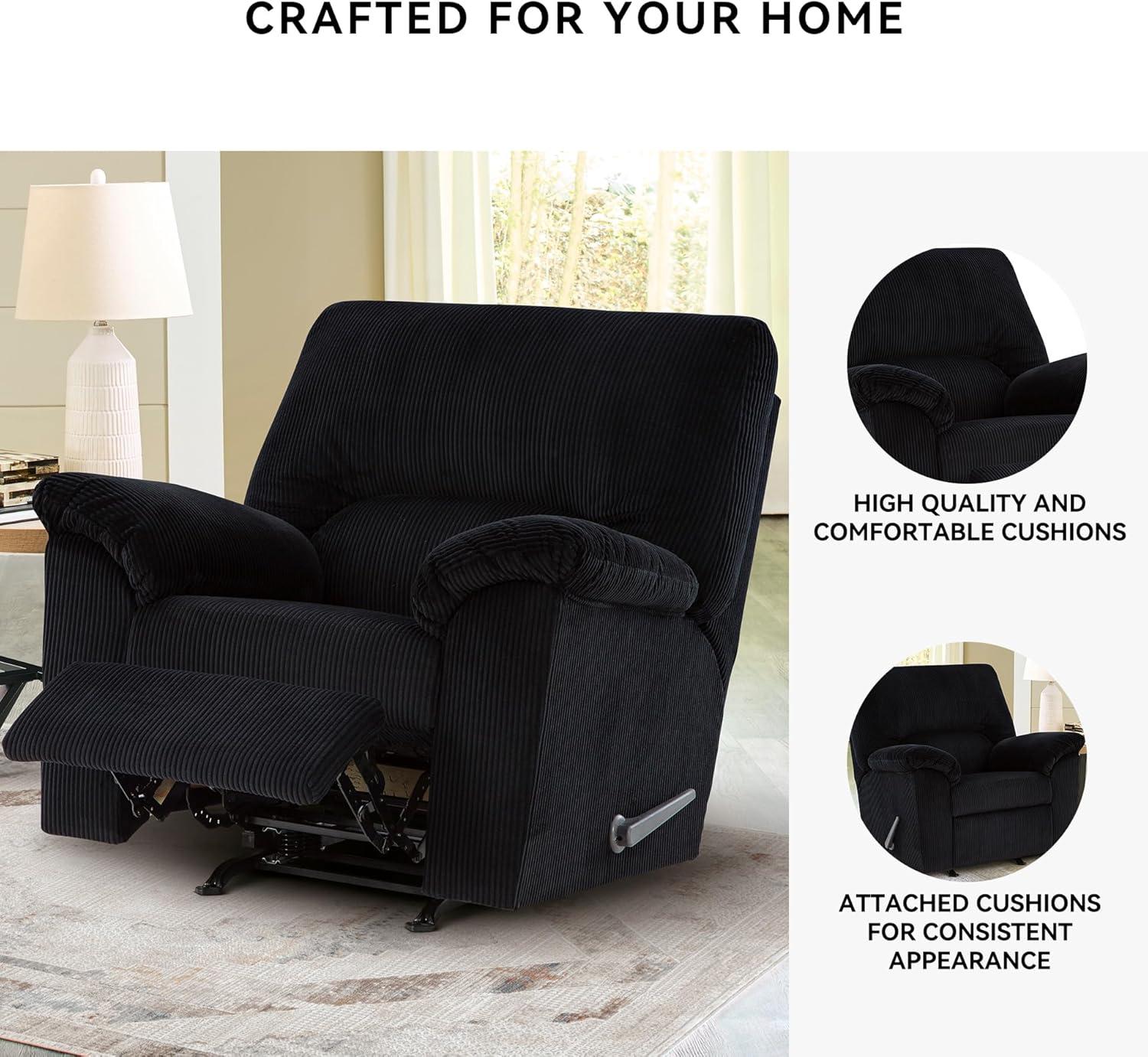 imageSignature Design by Ashley SimpleJoy Casual Manual Rocker Recliner with PillowTop Arms BlueBlack