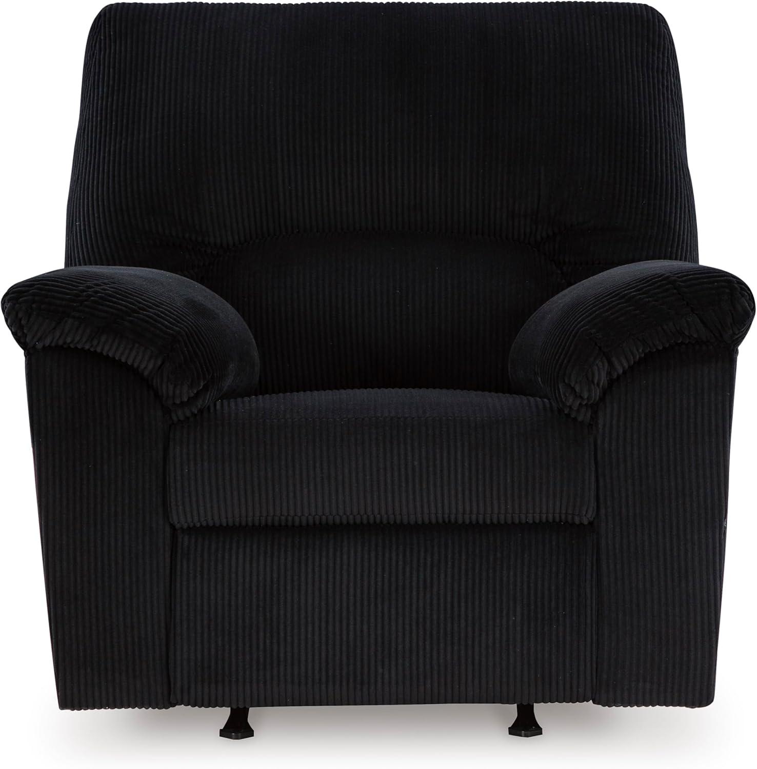 imageSignature Design by Ashley SimpleJoy Casual Manual Rocker Recliner with PillowTop Arms BlueBlack