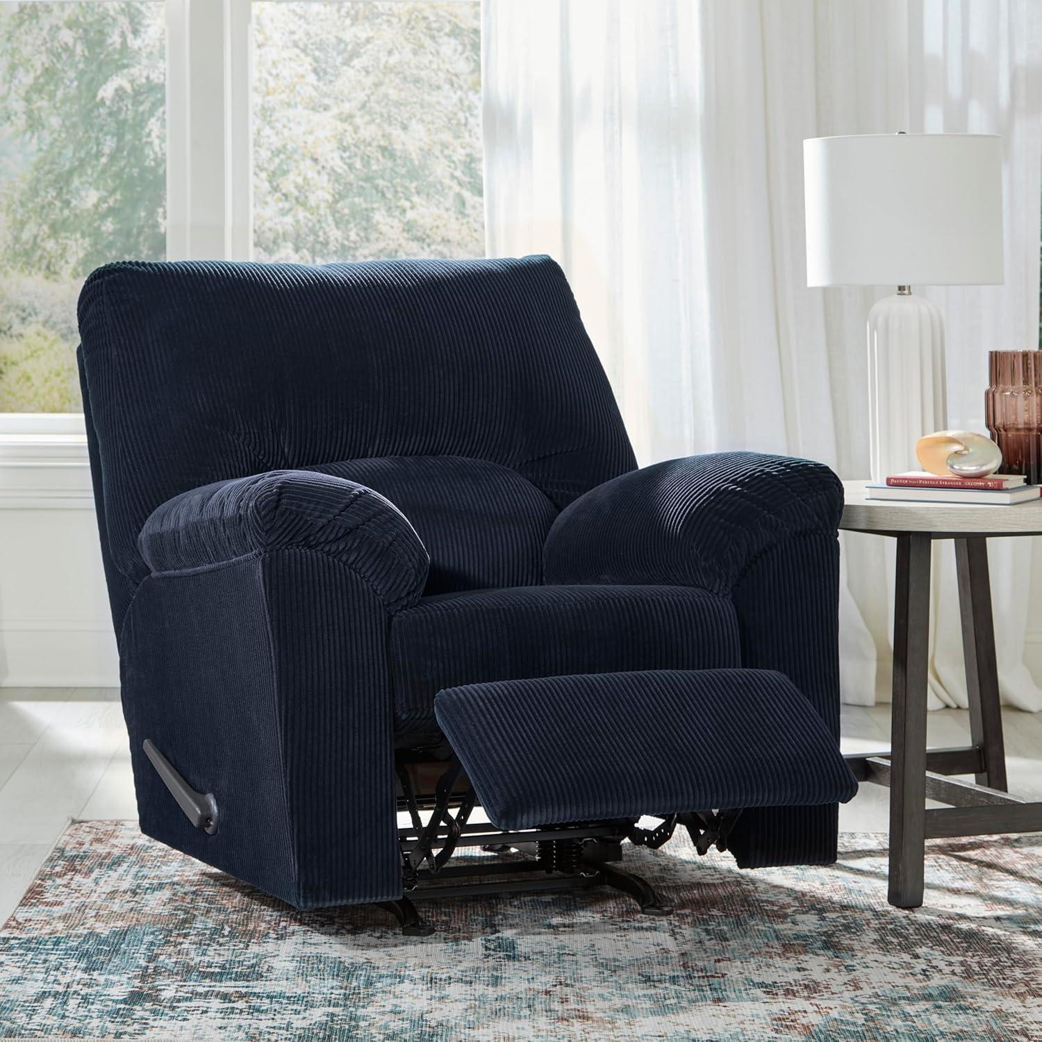 imageSignature Design by Ashley SimpleJoy Casual Manual Rocker Recliner with PillowTop Arms BlueBlue
