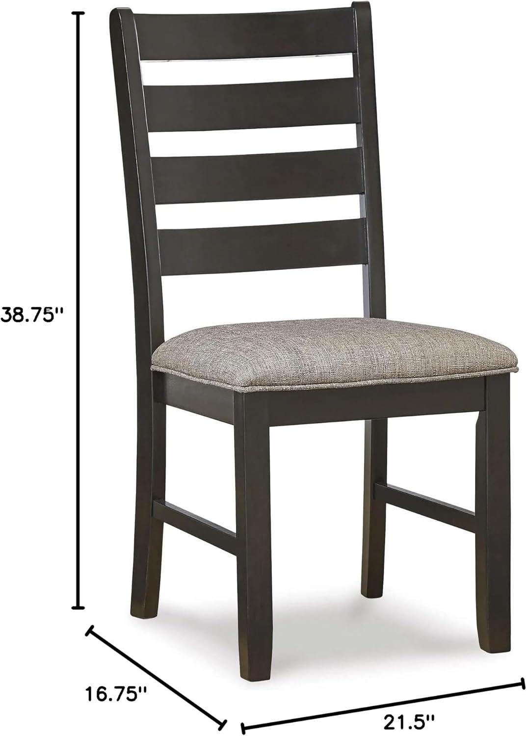 imageSignature Design by Ashley Skempton Modern Farmhouse Dining Room Chair 2 Count Ladderback Design Wood 1775quot W x 215quot D x 3863quot H White and Light BrownBlack