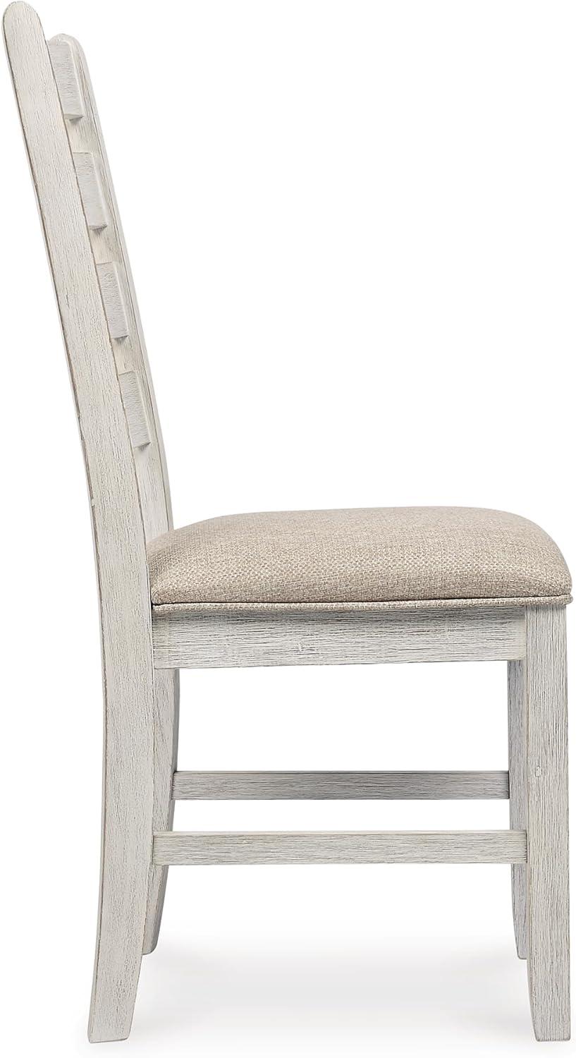 imageSignature Design by Ashley Skempton Modern Farmhouse Dining Room Chair 2 Count Ladderback Design Wood 1775quot W x 215quot D x 3863quot H White and Light BrownWhitewash