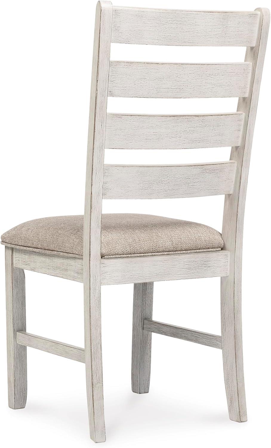 imageSignature Design by Ashley Skempton Modern Farmhouse Dining Room Chair 2 Count Ladderback Design Wood 1775quot W x 215quot D x 3863quot H White and Light BrownWhitewash