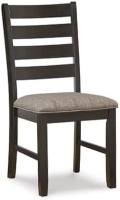 imageSignature Design by Ashley Skempton Modern Farmhouse Dining Room Chair 2 Count Ladderback Design Wood 1775quot W x 215quot D x 3863quot H White and Light BrownBlack