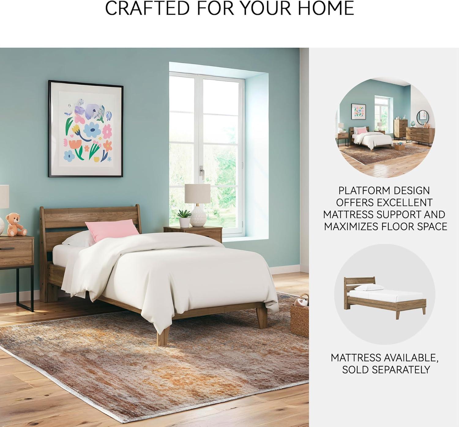 imageSignature Design by Ashley Socalle Casual Queen Platform Bed with Metal Slats No Box Spring Needed BlackHoney Brown