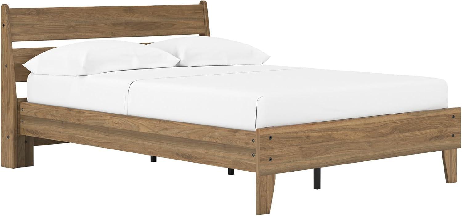 imageSignature Design by Ashley Socalle Casual Queen Platform Bed with Metal Slats No Box Spring Needed BlackHoney Brown