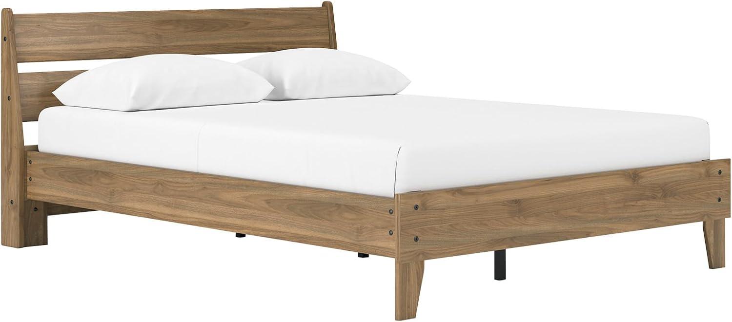 imageSignature Design by Ashley Socalle Casual Queen Platform Bed with Metal Slats No Box Spring Needed BlackHoney Brown