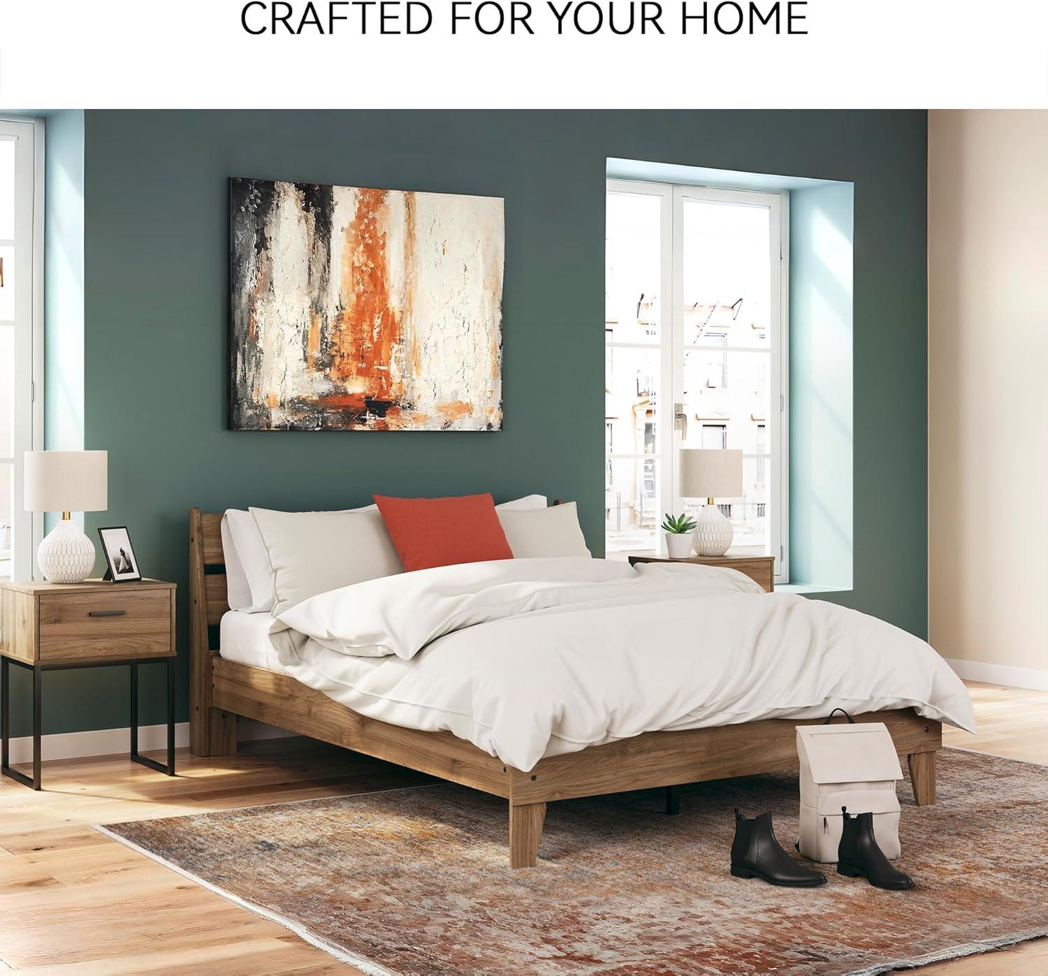 imageSignature Design by Ashley Socalle Casual Queen Platform Bed with Metal Slats No Box Spring Needed BlackHoney Brown