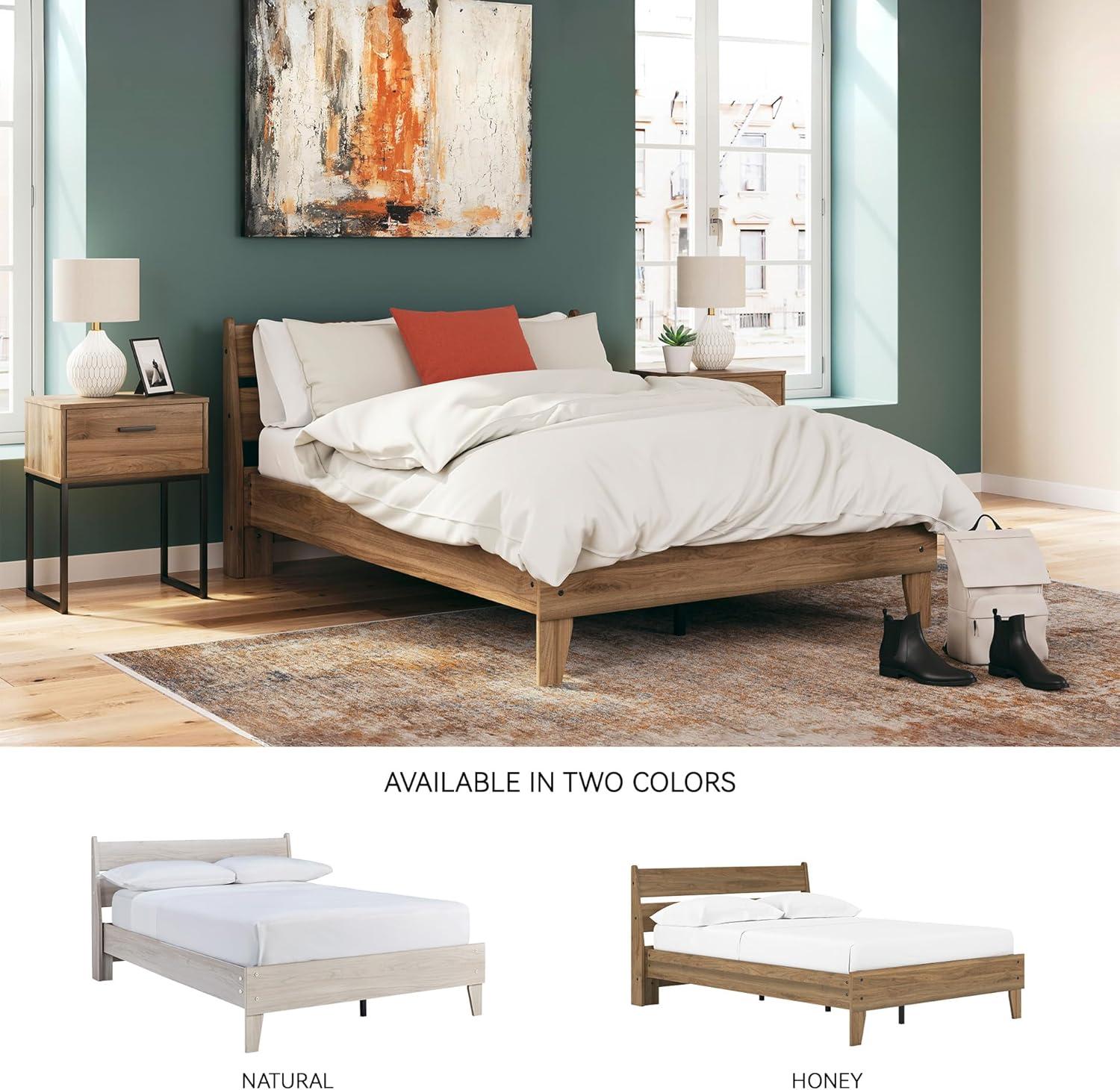 imageSignature Design by Ashley Socalle Casual Queen Platform Bed with Metal Slats No Box Spring Needed BlackHoney Brown