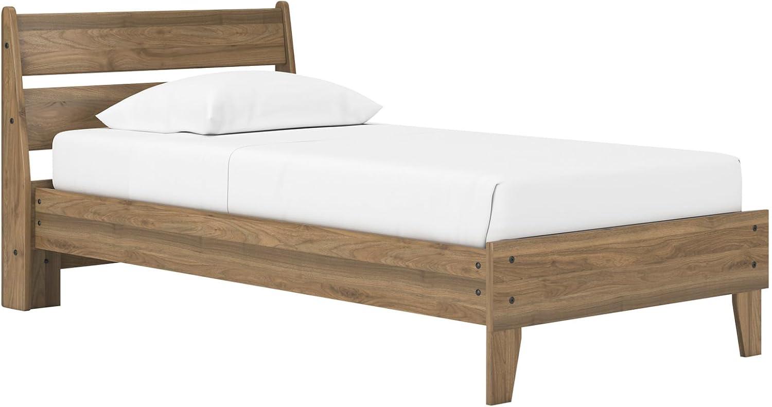 imageSignature Design by Ashley Socalle Casual Queen Platform Bed with Metal Slats No Box Spring Needed BlackHoney Brown