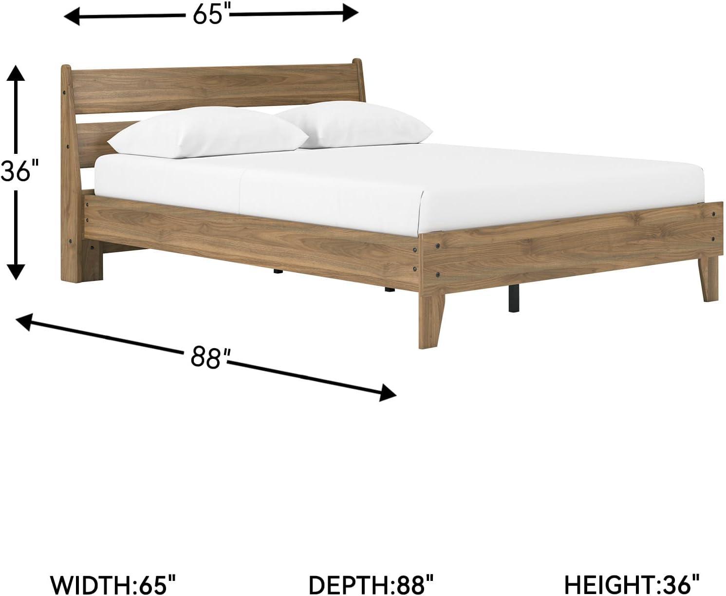 imageSignature Design by Ashley Socalle Casual Queen Platform Bed with Metal Slats No Box Spring Needed BlackHoney Brown