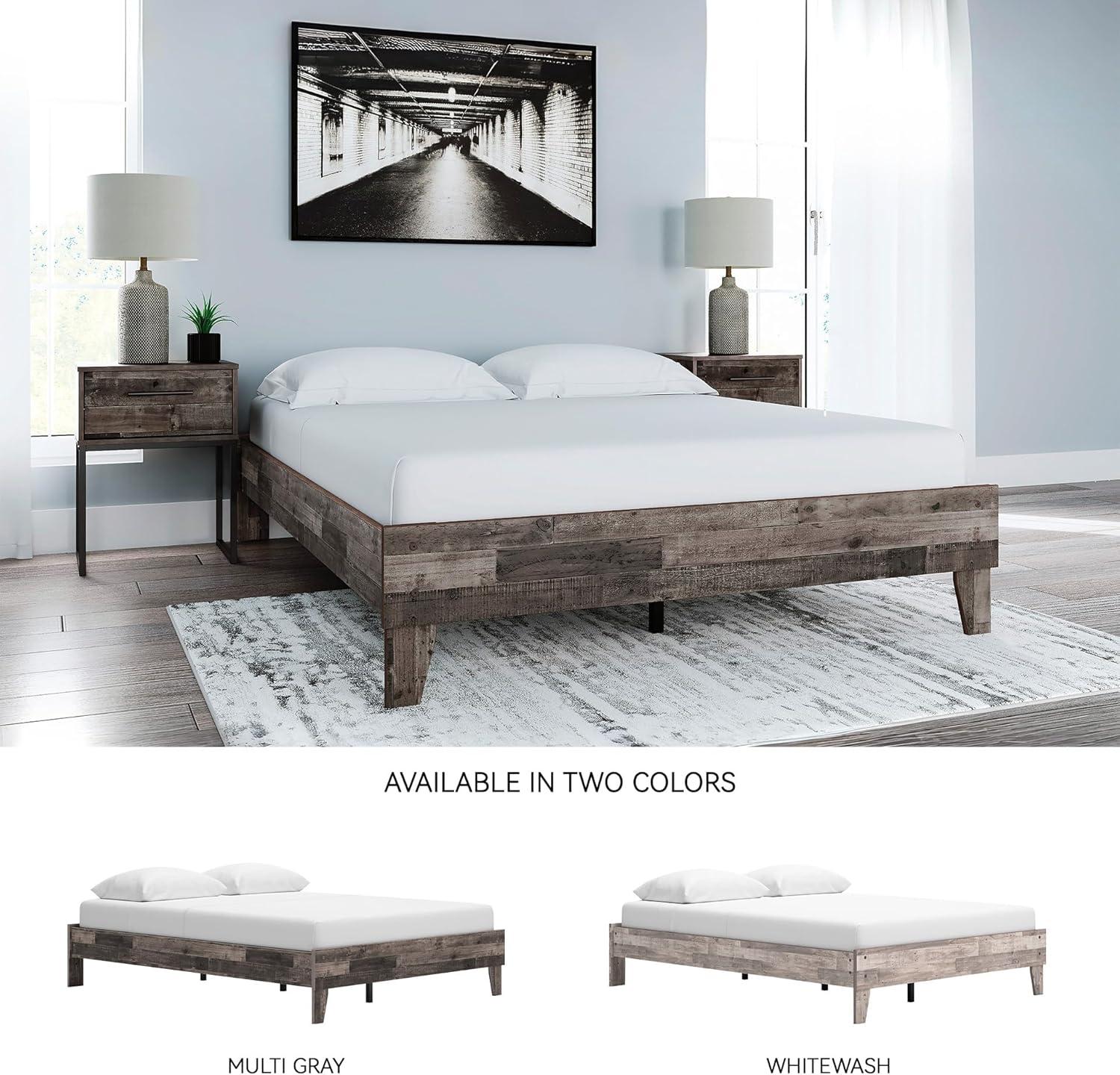 imageSignature Design by Ashley Socalle Casual Queen Platform Bed with Metal Slats No Box Spring Needed BlackRustic Gray