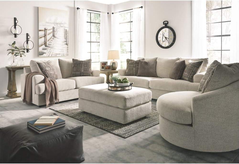 imageSignature Design by Ashley Soletren Contemporary Chenille 360Degree Swivel Accent Chair OffWhiteOffwhite