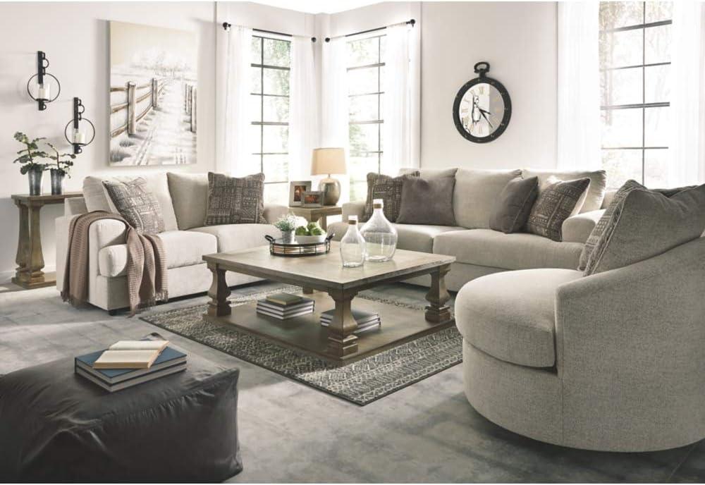 imageSignature Design by Ashley Soletren Contemporary Chenille 360Degree Swivel Accent Chair OffWhiteOffwhite