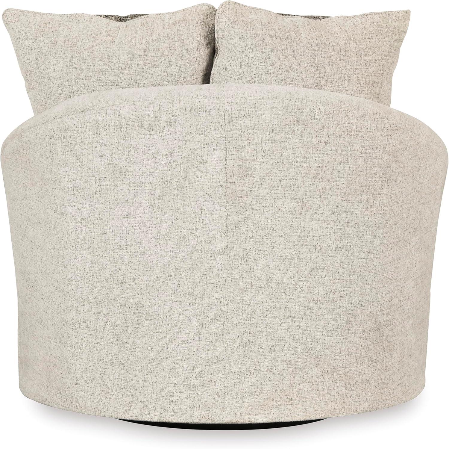 imageSignature Design by Ashley Soletren Contemporary Chenille 360Degree Swivel Accent Chair OffWhiteOffwhite
