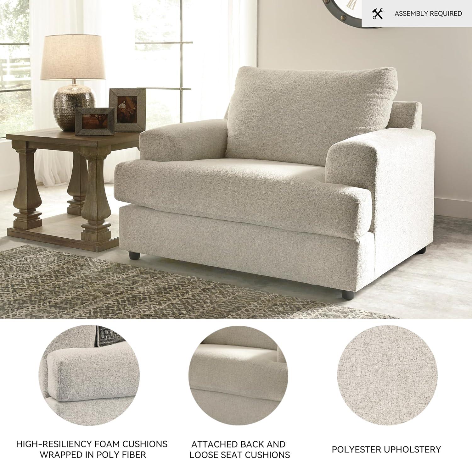 imageSignature Design by Ashley Soletren Contemporary Chenille Chair and a Half GrayCream