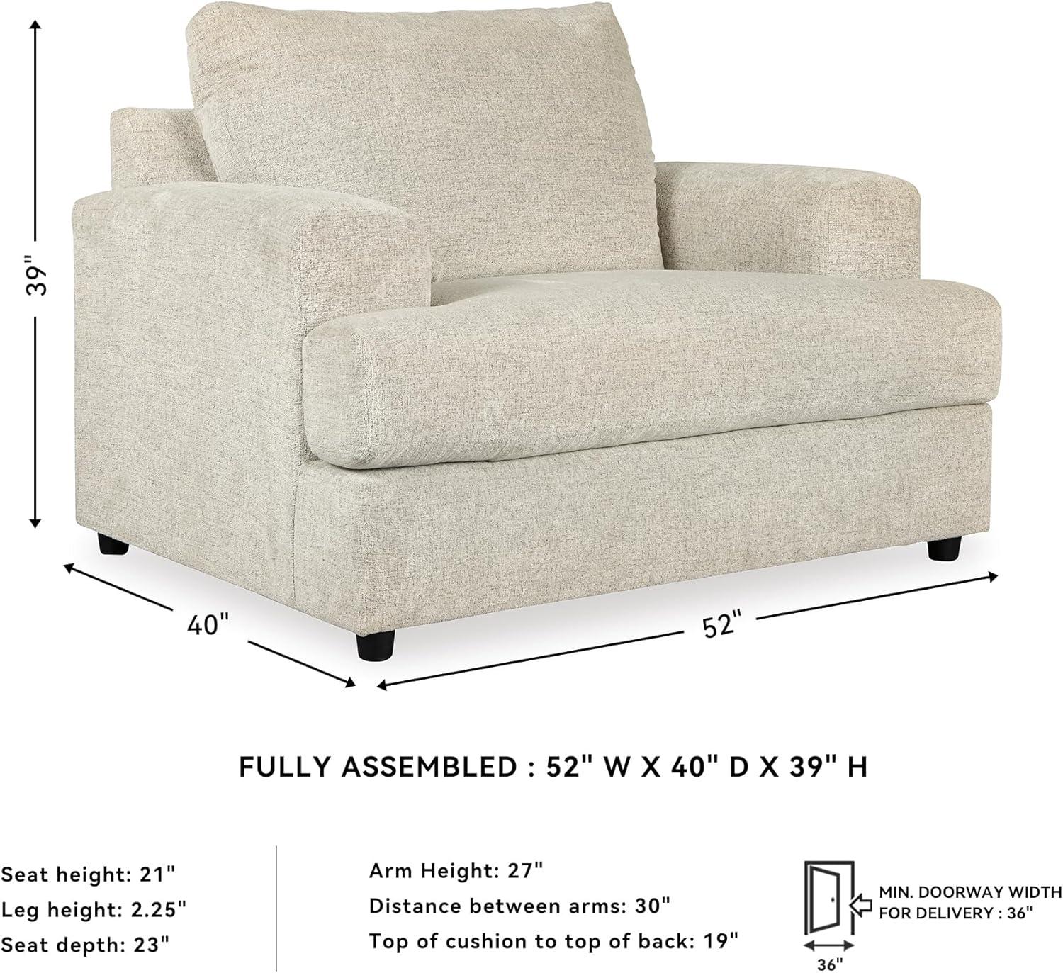 imageSignature Design by Ashley Soletren Contemporary Chenille Chair and a Half GrayCream