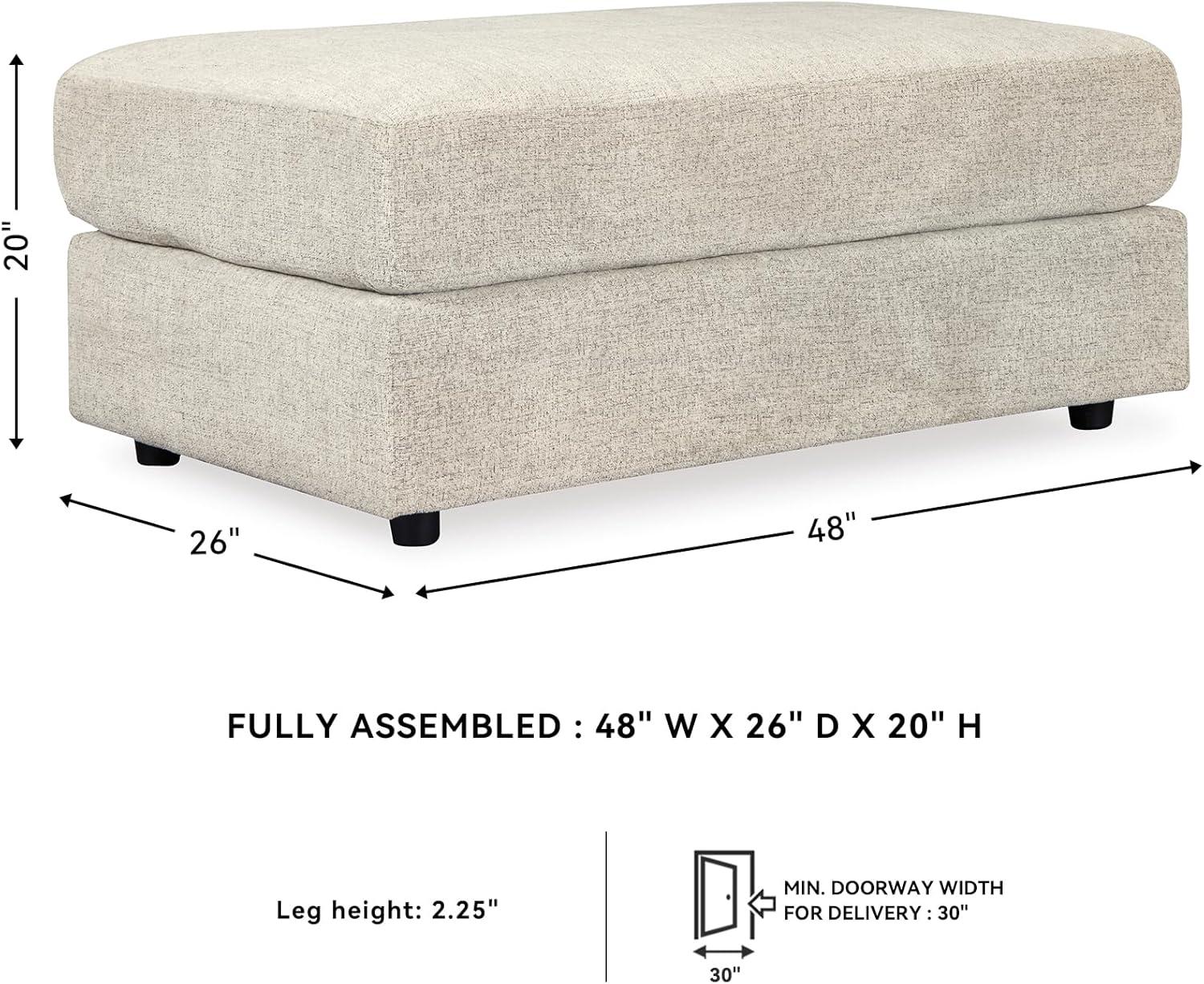 imageSignature Design by Ashley Soletren Contemporary Chenille Oversized Ottoman GrayCream