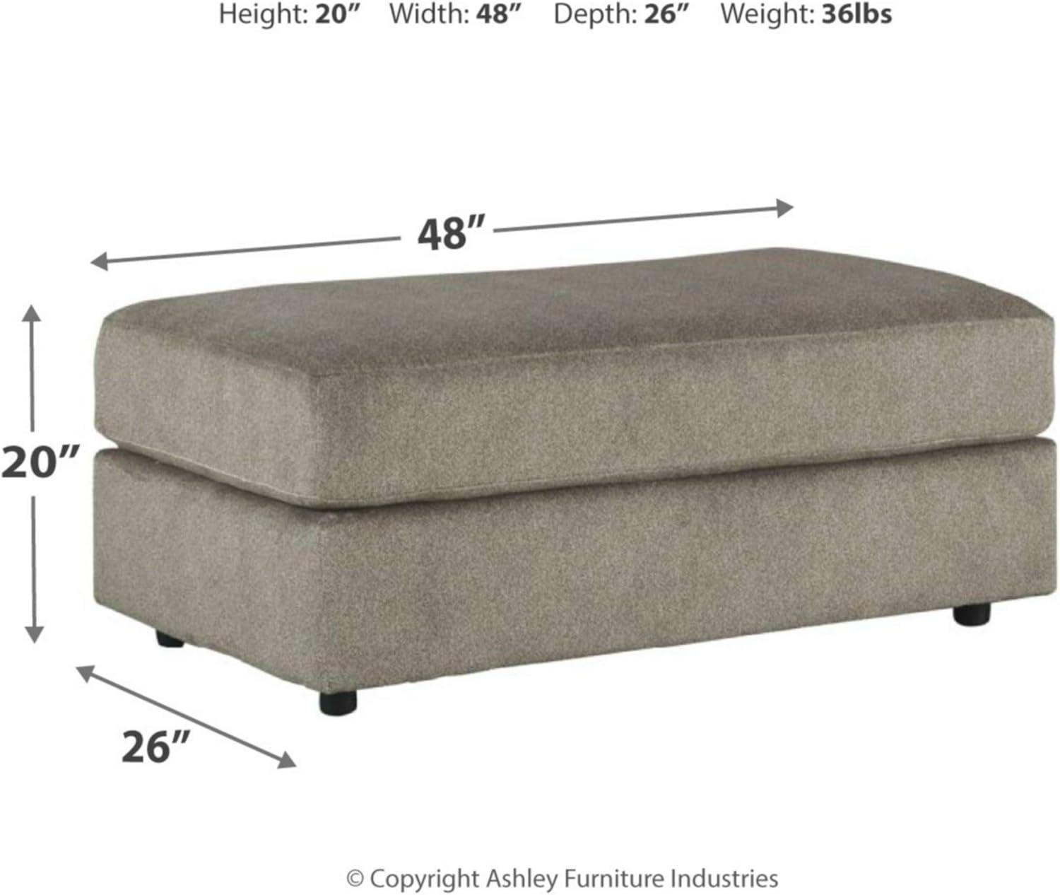 imageSignature Design by Ashley Soletren Contemporary Chenille Oversized Ottoman GrayGrey