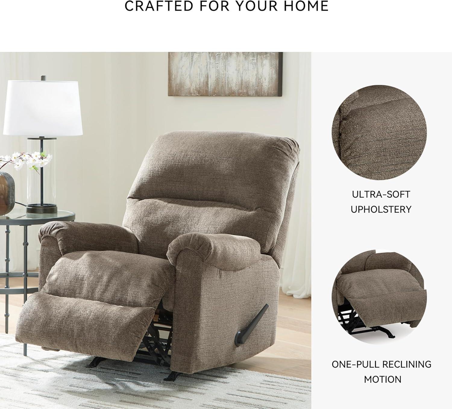 imageSignature Design by Ashley Stonemeade Casual Manual Rocker Recliner Light BrownDark Brown