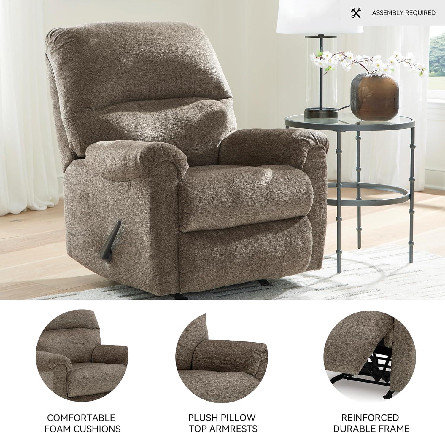 imageSignature Design by Ashley Stonemeade Casual Manual Rocker Recliner Light BrownDark Brown
