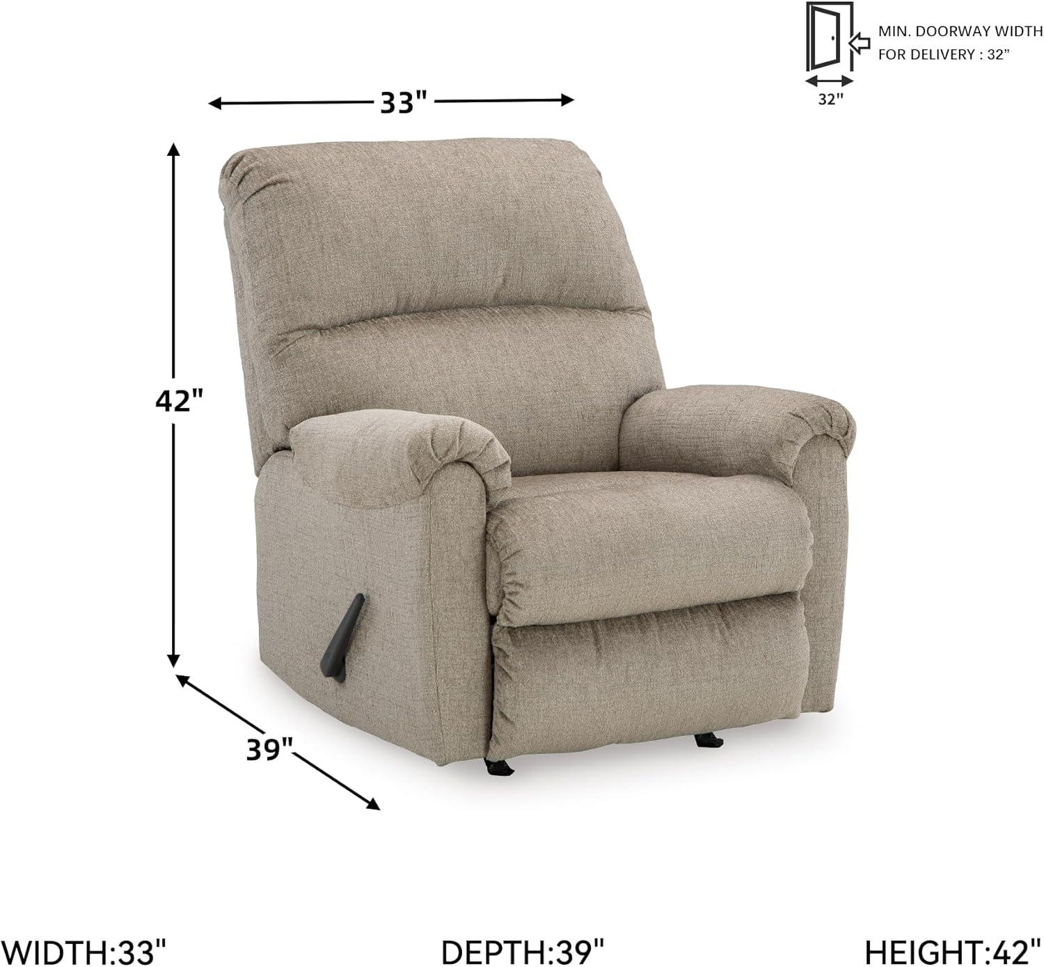imageSignature Design by Ashley Stonemeade Casual Manual Rocker Recliner Light BrownLight Brown
