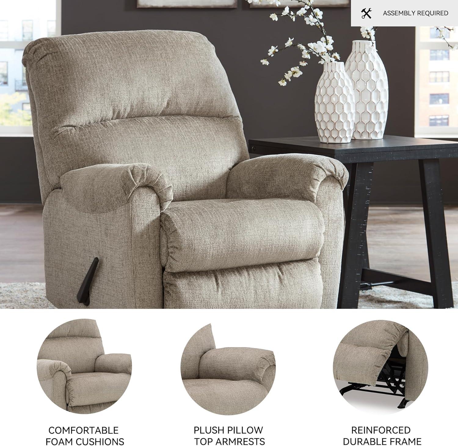 imageSignature Design by Ashley Stonemeade Casual Manual Rocker Recliner Light BrownLight Brown