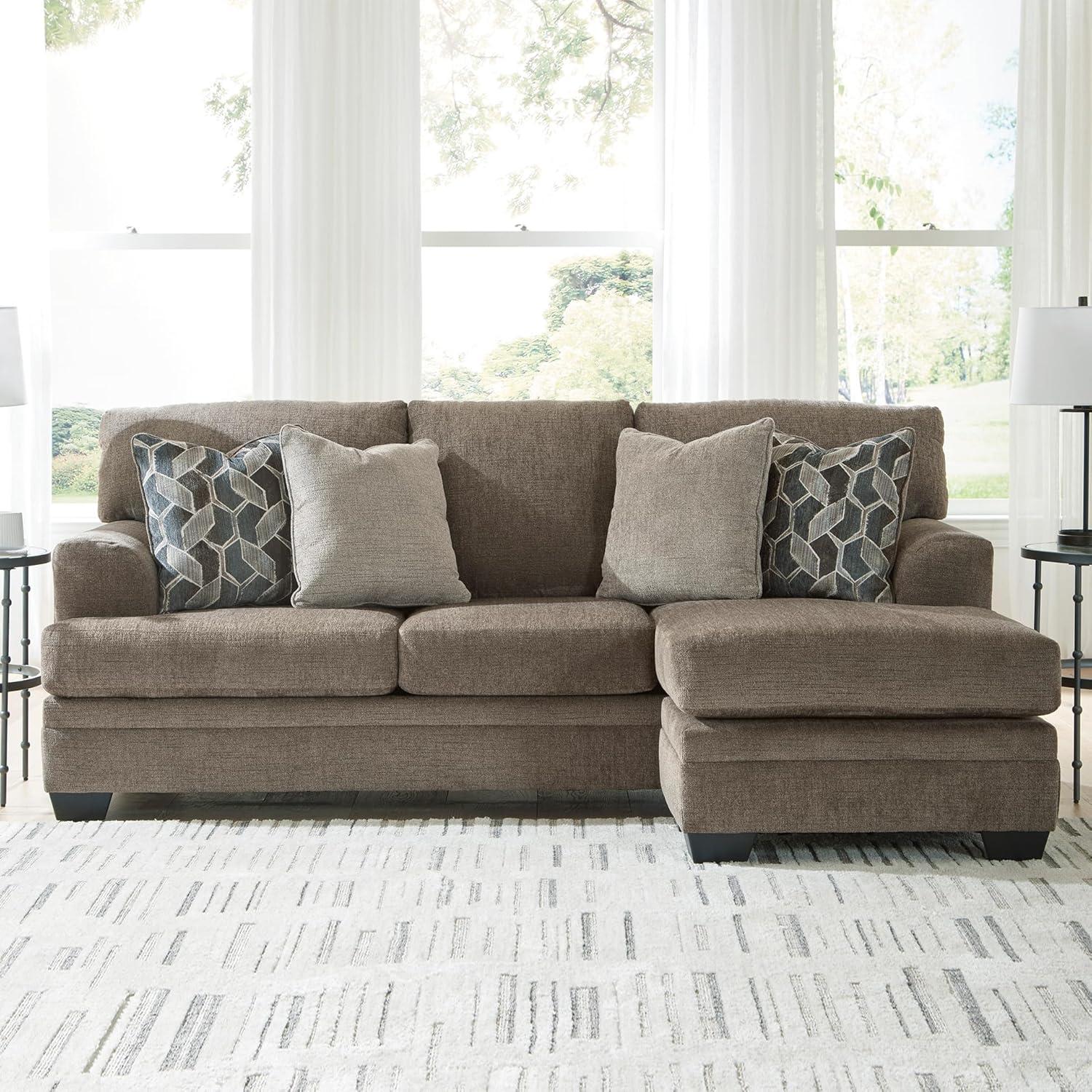 imageSignature Design by Ashley Stonemeade Casual RightArm Facing Sofa Chaise with 4 Toss Pillows Dark BrownDark Brown