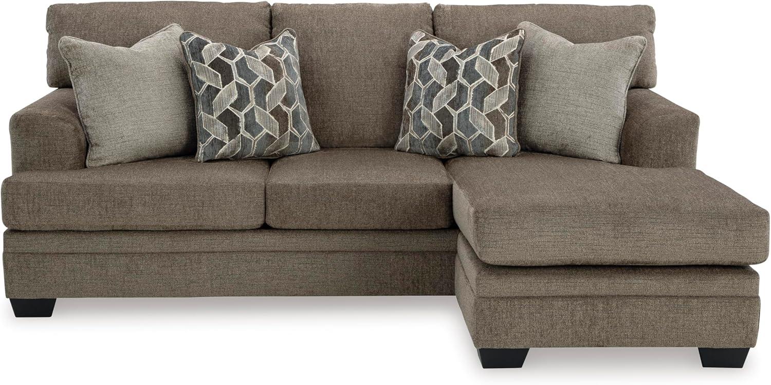 imageSignature Design by Ashley Stonemeade Casual RightArm Facing Sofa Chaise with 4 Toss Pillows Dark BrownDark Brown