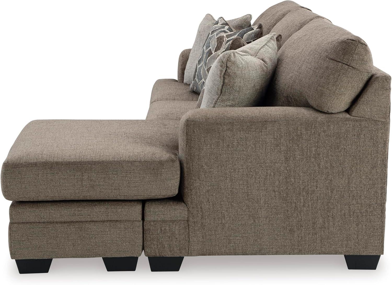 imageSignature Design by Ashley Stonemeade Casual RightArm Facing Sofa Chaise with 4 Toss Pillows Dark BrownDark Brown
