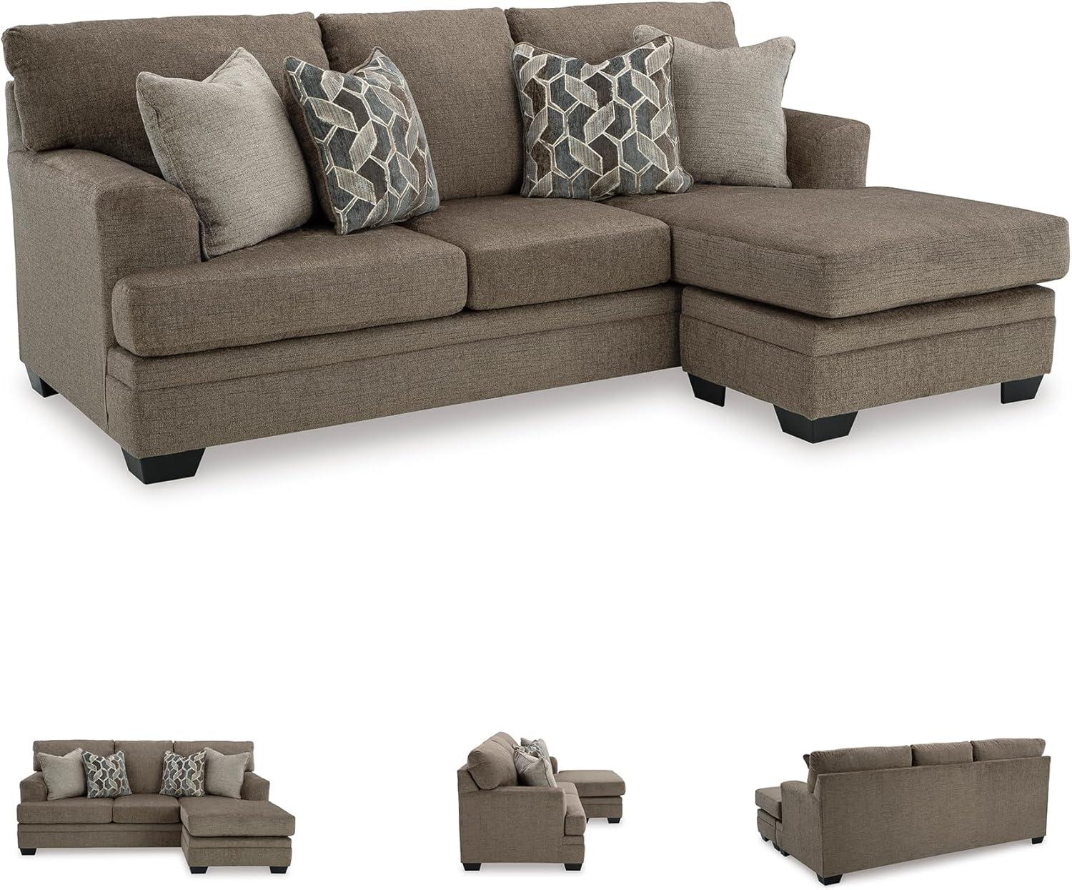 imageSignature Design by Ashley Stonemeade Casual RightArm Facing Sofa Chaise with 4 Toss Pillows Dark BrownDark Brown