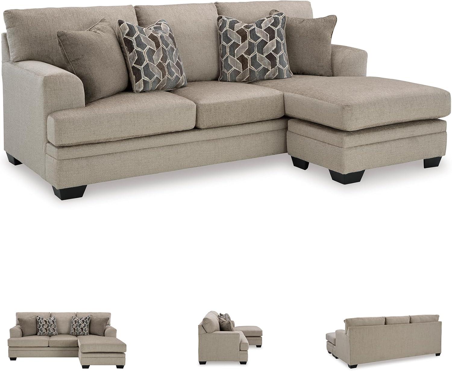 imageSignature Design by Ashley Stonemeade Casual RightArm Facing Sofa Chaise with 4 Toss Pillows Dark BrownLight Brown
